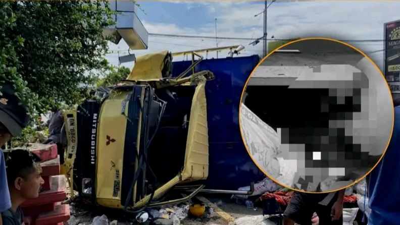 Truk Tabrak Motor di Simpang Kantor Gubernur Babel Pangkalpinang, 2 Tewas dan 1 Koma